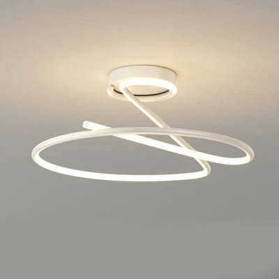 Hoop Shaped Flush Mount Minimalism Metal LED Ceiling Light in White Light /Third Gear for Bedroom