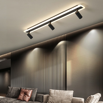 Modern Linear Flush Mount Ceiling Light Metal Ceiling Light for Bedroom
