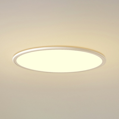 Modern Minimalistic Round Ceiling Light Metal LED Flush Light for Living Room in Black