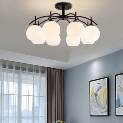 Modern Style Ceiling Light Globe Shade Glass Ceiling Fixture for Living Room