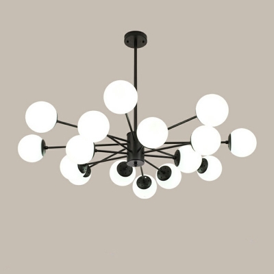 Modern Style Sputnik Chandelier Lamp White Glass Chandelier Light for Living Room