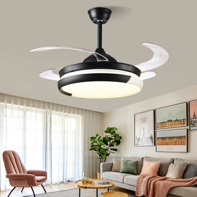 Semi-Flush Mount Ceiling Light Children's Room Style Acrylic Semi Fan Flush Mount Light for Living Room