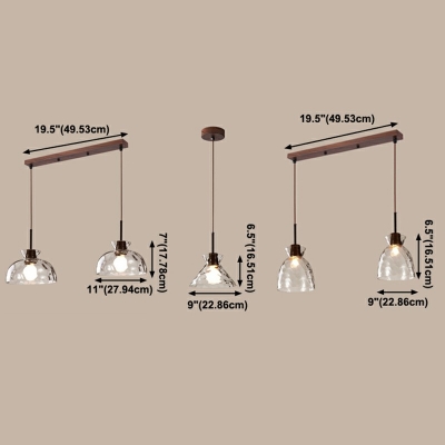 Single/Two Head Simple Clear Glass Hanging Ceiling Lights Ball Hanging Light Fixtures