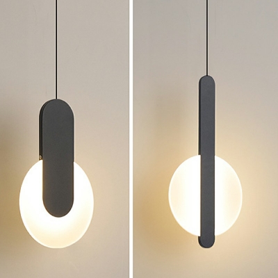 1-Light Pendant Lighting Contemporary Style Round Shape Metal Hanging Light