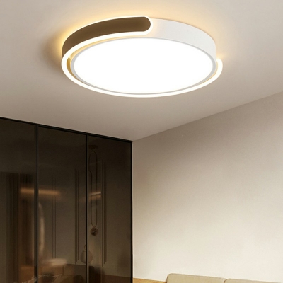 2 Light Modern Style Ceiling Light Round Acrylic Ceiling Fixture for Bedroom