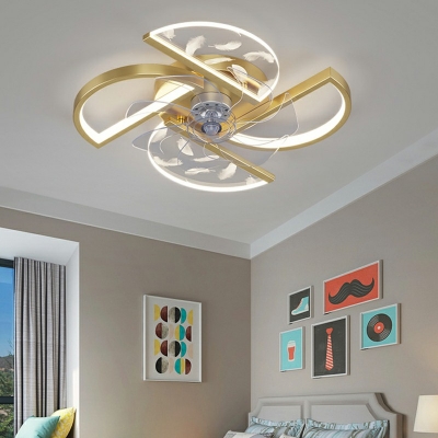 4 Light Kids Style Ceiling Fan Metal Windmill Shaped Ceiling Fan for Bedroom