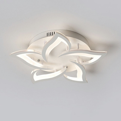 Acrylic Shade Modern Flush Mount Light Fixtures Flower-Shape LED Flush Mount Lamps in White