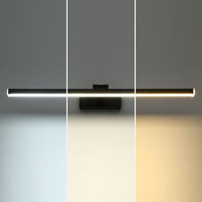 Adjustable 1 Light Linear Vanity Light Modern Style Aluninum Vanity Light Fixtures in Black