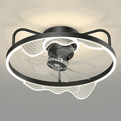 Bowl Flush Mount Light Kids Style Acrylic 1-Light Flushmount Lighting in Gold