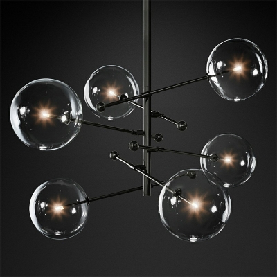 Contemporary Sputnik Chandelier Lamp clear Glass Chandelier Light for living room
