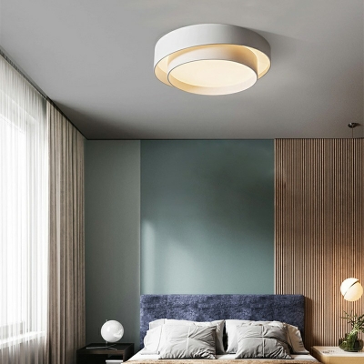 Contemporary White Ceiling Light Round 1 Light Ceiling Fixture for Dining Room