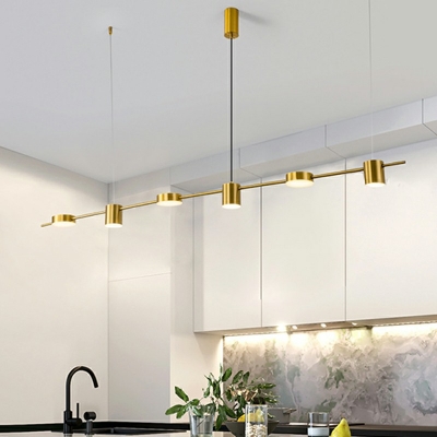 Drum-Shape Chandelier Lighting Fixtures LED Modern Pendant Lighting for Kitchen Island