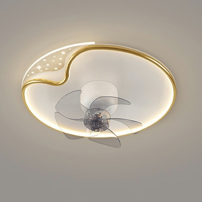 Flush Ceiling Fan Light Kid's Room Style Acrylic Flush Fan Light for Living Room