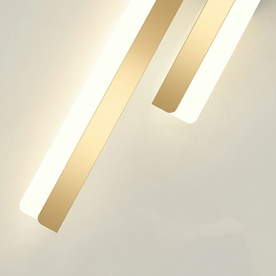 Gold Long Waterproof Art Linear Modern Strip Wall Light Sconce Wall Lighting Fixtures