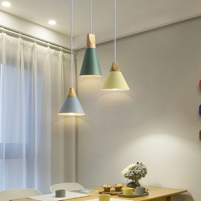 Grey Cowbell Pendant Light Fixtures Modern Style Metal 1 Light Hanging Ceiling Light