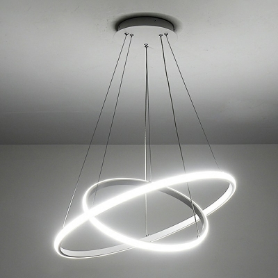 LED Postmodern Pendant Light Line Shape Wrought Iron Chandelier