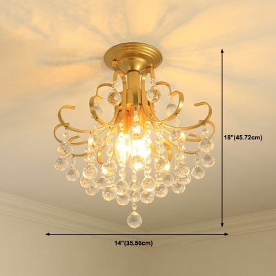Modern Minimalist Ceiling Light Crystal Nordic Style Flushmount Light for Living Room and Bedroom with Hole 2-3.5'' Dia