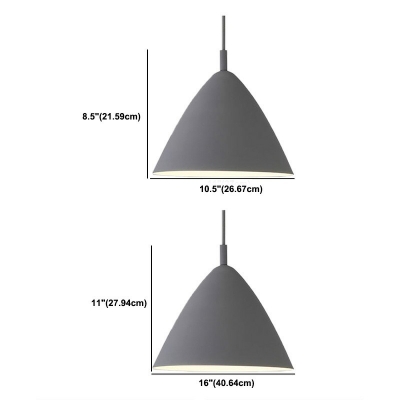 Modern Style Conical Hanging Pendant Light Metal 1-Light Pendant Light in Black