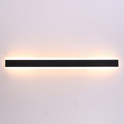 Outdoors Black Bar Shaped Flush Wall Sconce Simplicity LED Acrylic Wall Lighting