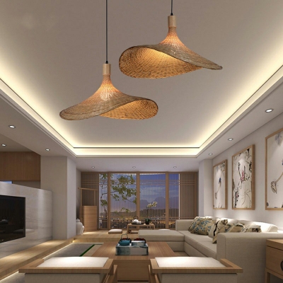 South-east Asia Modern Hanging Light Fixtures Rattan Ceiling Lamp for Living Room