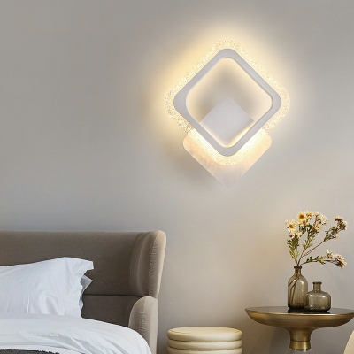 White Modern Sconce Geometric Shape LED Wall Mounted Light Fixture for Bedroom