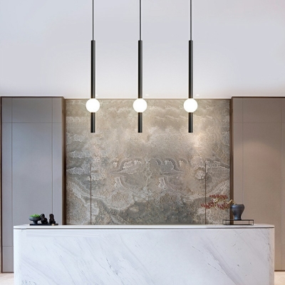 1-Light Pendant Lights Contemporary Style Liner Shape Metal Hanging Ceiling Light