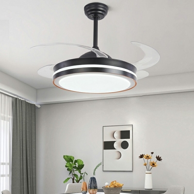 Contemporary Led Ceiling Fan Light Bedroom Semi Flush Ceiling Lights