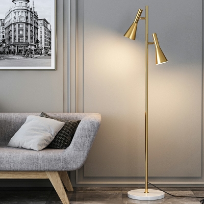 Contemporary Style Floor Lamp 2 Light Metal Floor Lamp for Bedroom