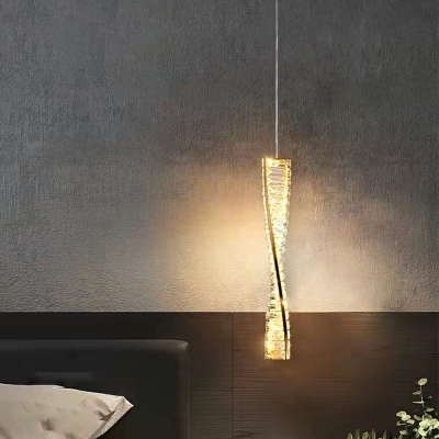 Crystal Linear Ceiling Suspension Lamp Modern Minimalism Pendant Ceiling Lights for Bedroom