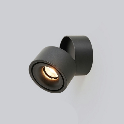 Cylinder Sconce Light Fixture Modern Style Metal 1-Light Wall Sconce Lights in Black
