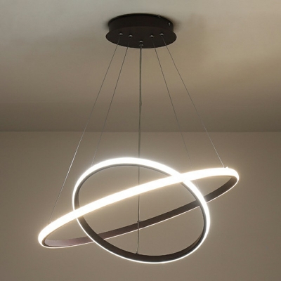 LED Postmodern Pendant Light Line Shape Wrought Iron Chandelier