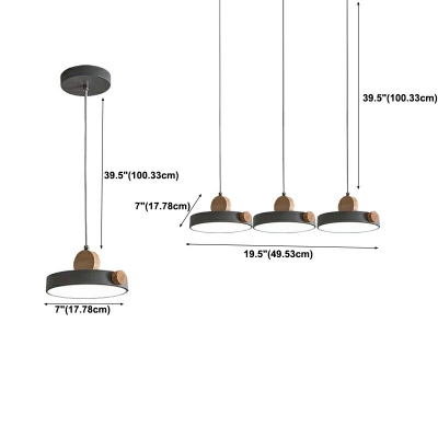 Metal Strap Drum Down Lighting Pendant Modern Style 1 Light Pendant Light Fixtures in Grey