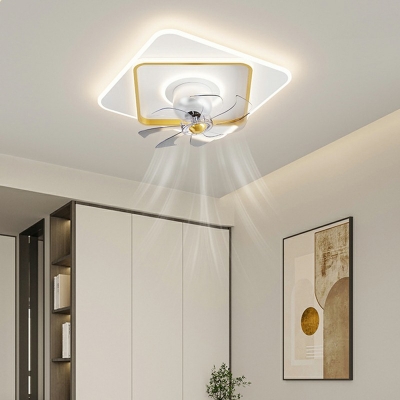 Remote Control Bedroom Hanging Fan Lamp Acrylic Nordic 19.7