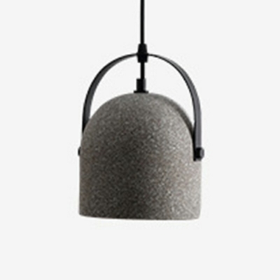 Swell Pendant Light Fixture Modern Style Stone 1-Light Hanging Ceiling Light in Black