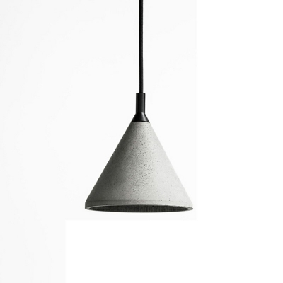 1 Light Conical Pendant Lighting Fixtures Modern Style Stone Pendant Lamp in Grey