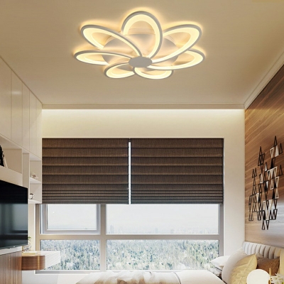 1 Light Contemporary Ceiling Light Flower Shaped Acrylic Ceiling Fixture