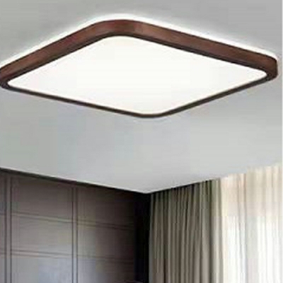1 Light Contemporary Ceiling Light Wooden Geometric Ceiling Fixture