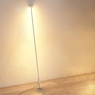 1-Light Stand Up Lamps Minimalism Style Linear Shape Metal Floor Standing Lamp