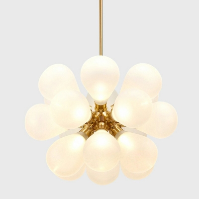 18-Light Hanging Light Fixtures Minimalism Style Globe Shape Metal Chandelier Lights