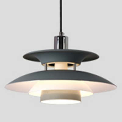 Black Three-Shade Pendant Light Modern Style Metal 1 Light Hanging Ceiling Light