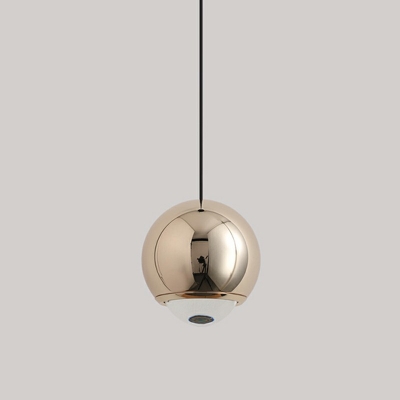 Contemporary Globe Pendant Light Fixture Clear Metal Suspension Pendant Light
