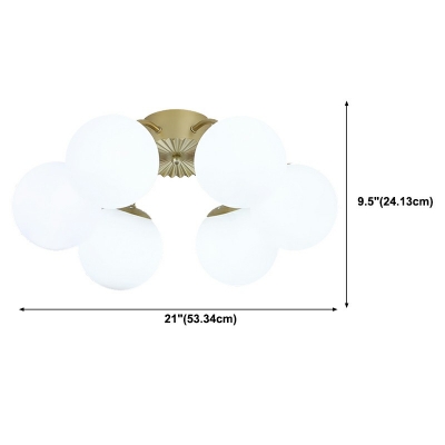Contemporary Style Ceiling Light Glass Globe Shaped Ceiling Fixture
