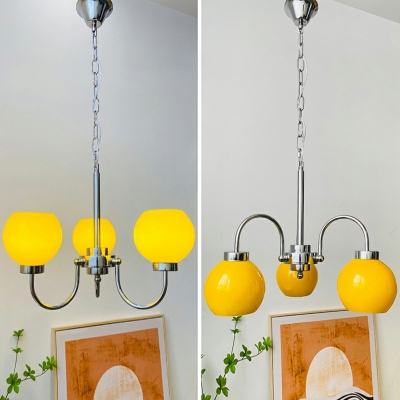 Globe Glass Hanging Pendant Lights Modern Chandelier Light Fixtures for Living Room
