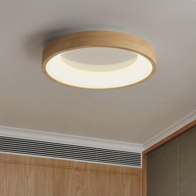 LED Modern Minimalist Ceiling Light Wood Nordic Style Glass Flushmount Light