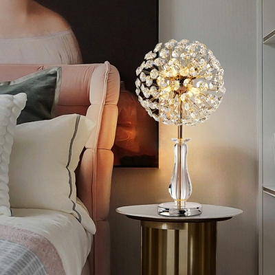 Metal and Crystal Night Table Lamps Modern Elegant Table Lamp for Living Room