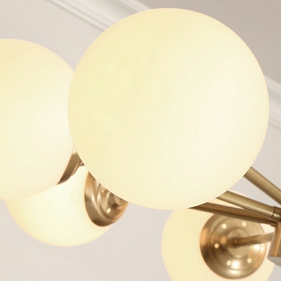 Modern Metal Chandelier Lighting Fixtures Globe Glass Hanging Ceiling Light for Living Room