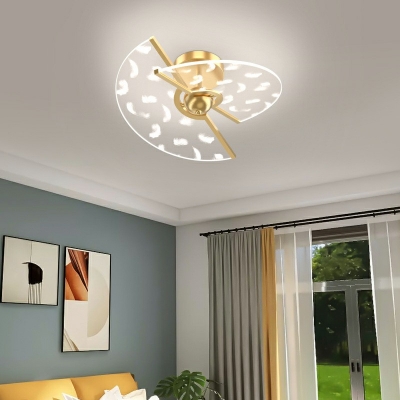 Modern Style Ultrathin Flush Mount Lighting Acrylic 2-Lights Flushmount Lighting in Gold