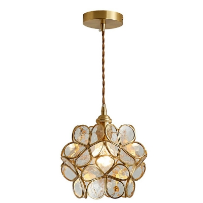 Nordic Postmodern Style Simple Single Chandelier Glass Brass Material Pendant Light