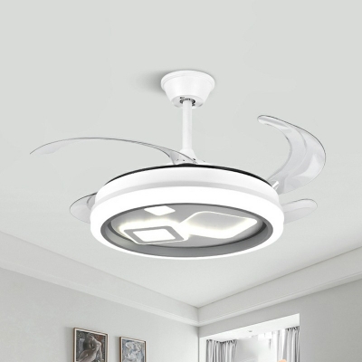 Semi Flush Fan Light Contemporary Style Acrylic Semi Flush for Living Room