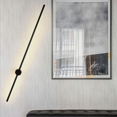 Slim Stick Wall Mount Lighting  Black Minimalist Metallic LED Hallway Surface Wall Sconce